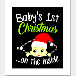 Babys First Christmas Pregnancy Mother Mom Cutes Posters and Art